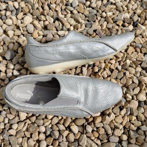 Puma RARE Silver Leather Sneakers with Embroidery (40 European)